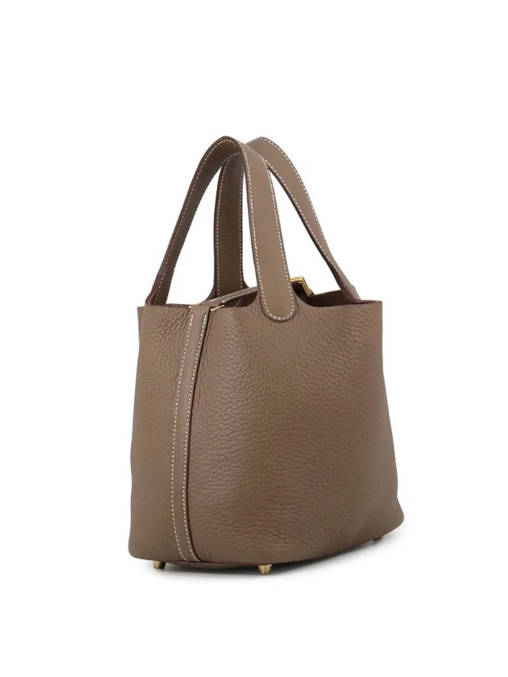 Hermes Handbag Picotin Lock PM Etoupe Gold Taurillon Clemence Tote